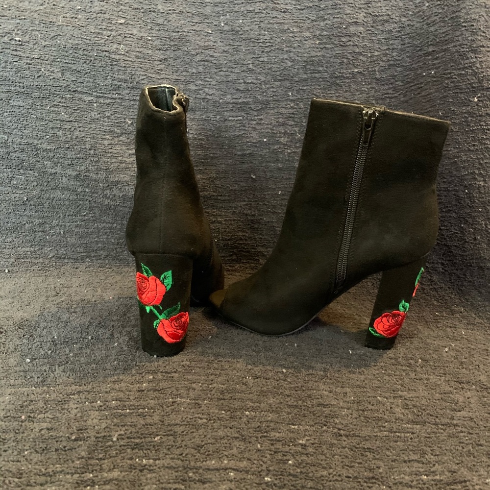 Peep toe booties